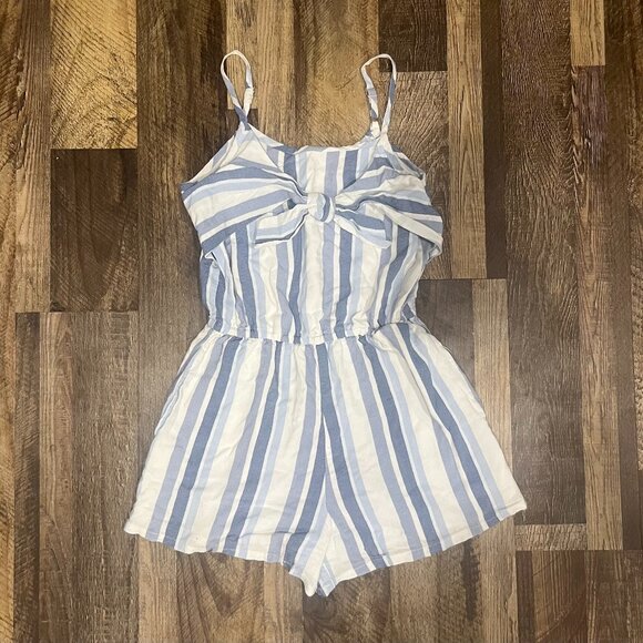 Abercrombie Kids Blue Striped Romper size 9/10 - Picture 1 of 2